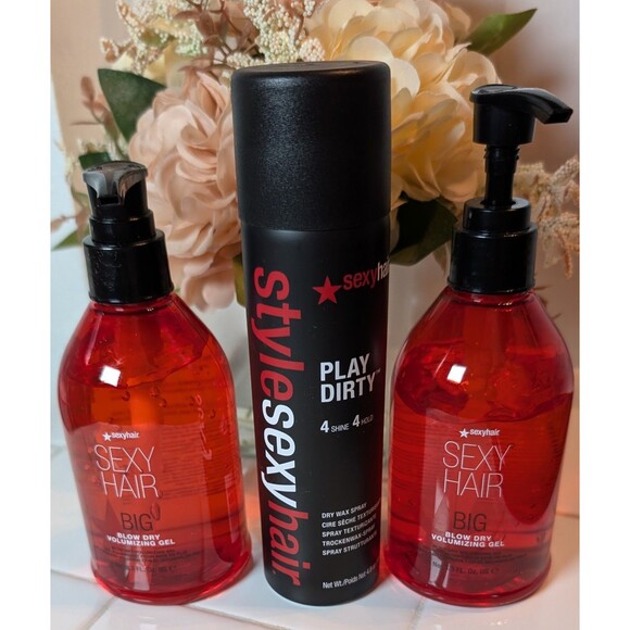 Big Sexy Hair Other - SexyHair 3pc Bundle: Play Dirty Spray & 2 Blow Dry Gels (1 New, 1 Partial)